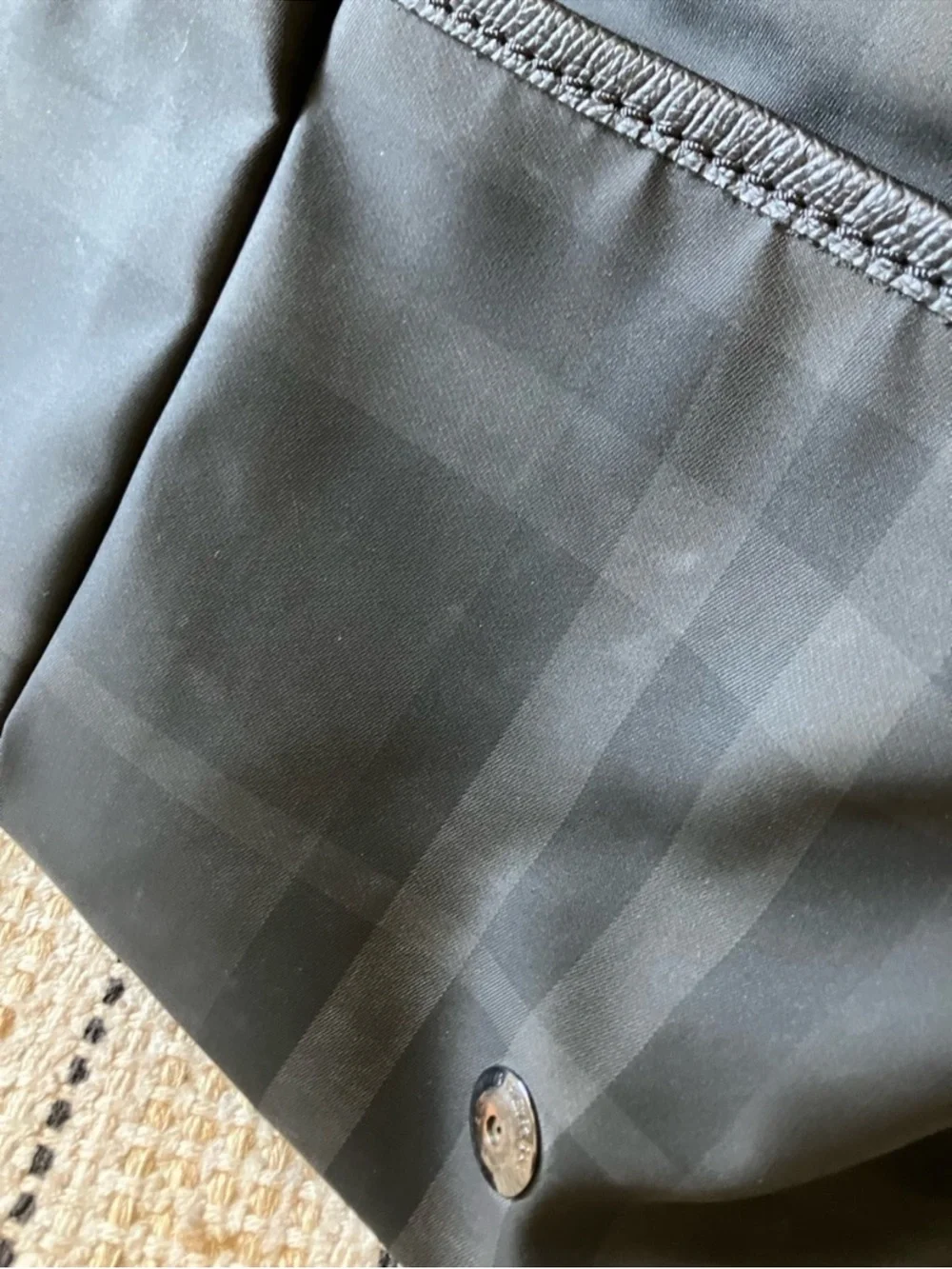 Burberry Black Tonal Check Messenger Bag